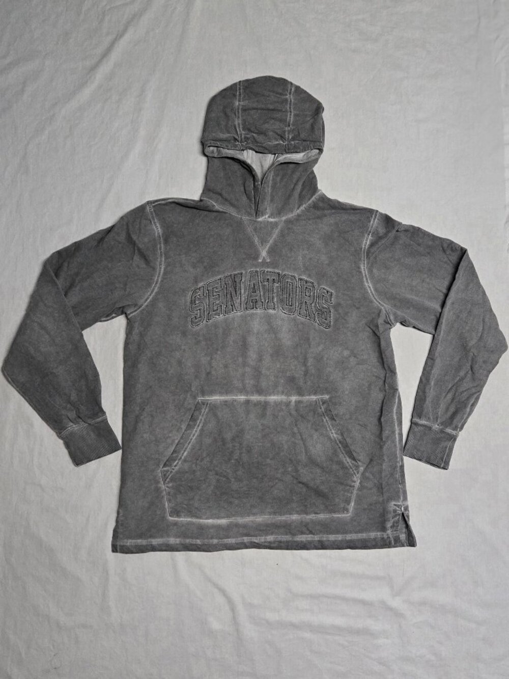 (3 For $10) Ottawa Senators NHL Starter Hoodie Grey Destressed Size L Hockey